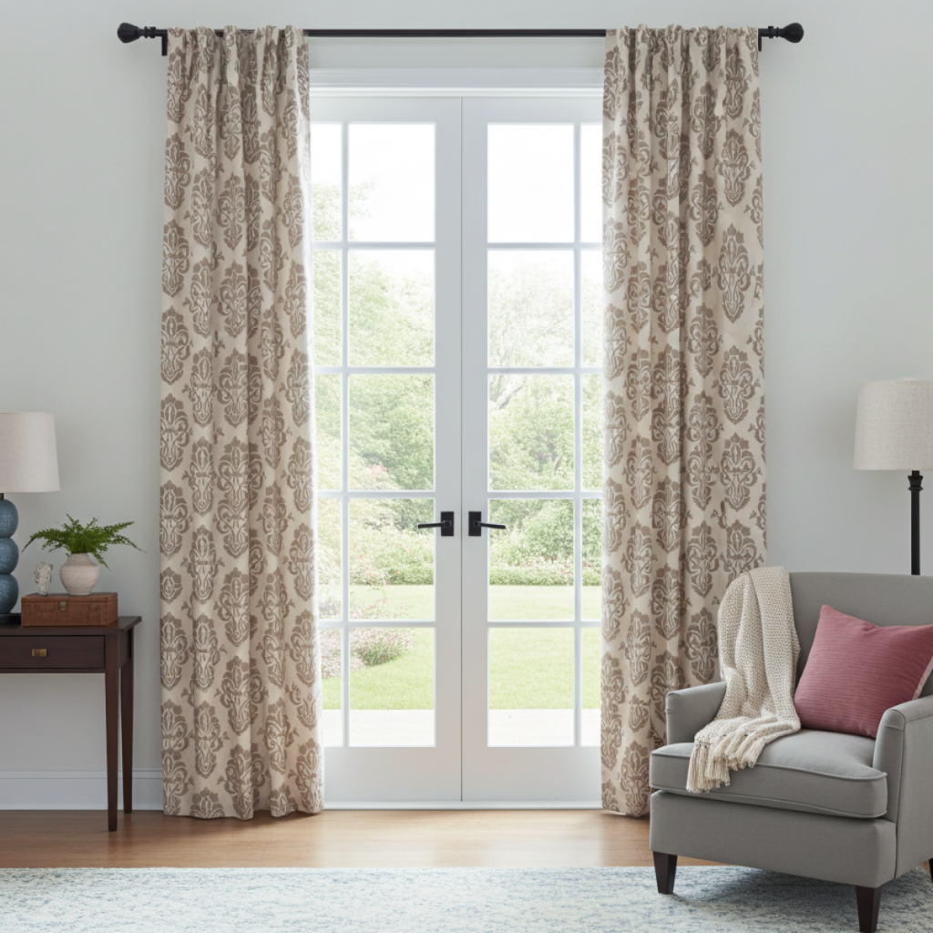 linen-look curtains readymade thermal