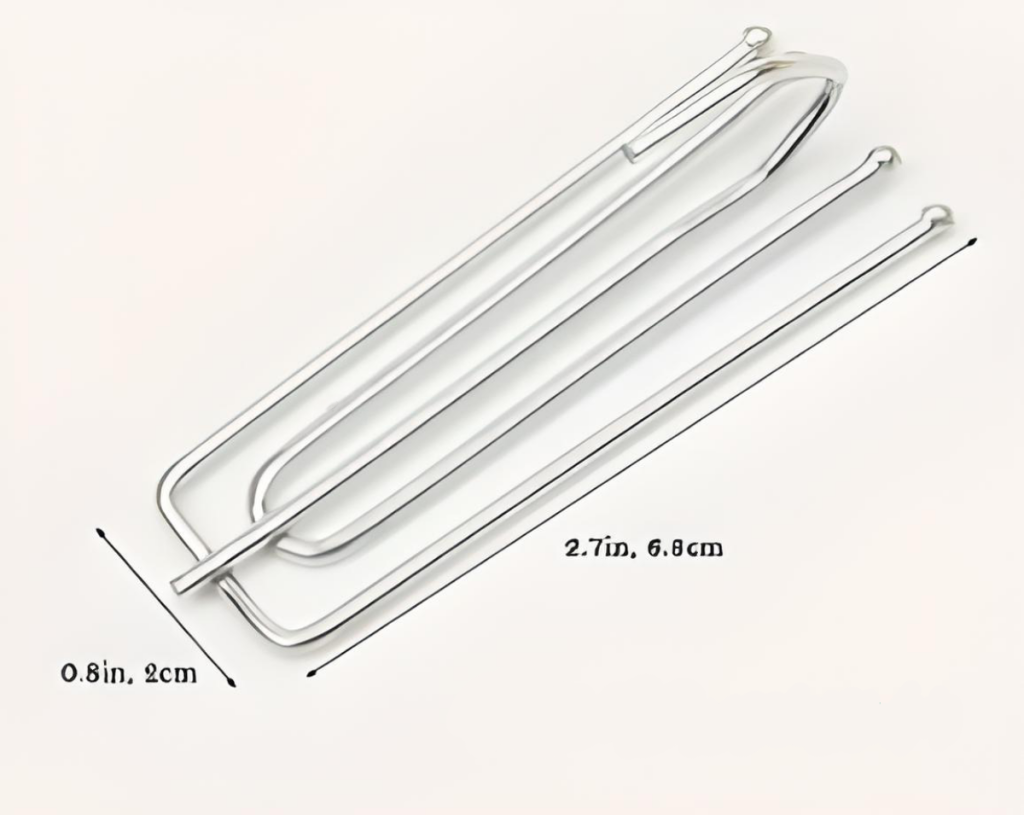 4 prongs curtain hook with measurements